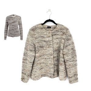 Javier Simorra Wool Blend Textured Cardigan Sweater Jacket Size 12